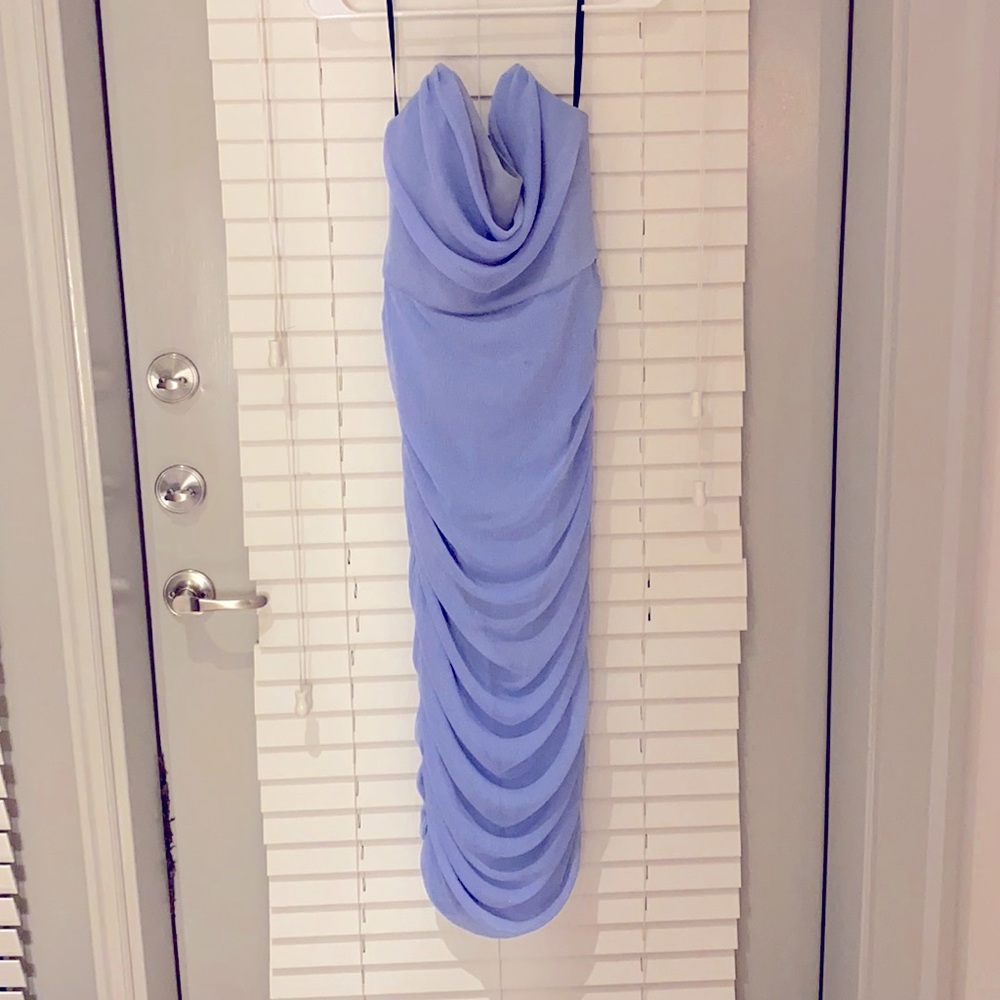 Michael Costello India midi dress in periwinkle